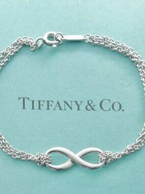 Tiffany Infinity 6” Double Chain Bracelet AG925